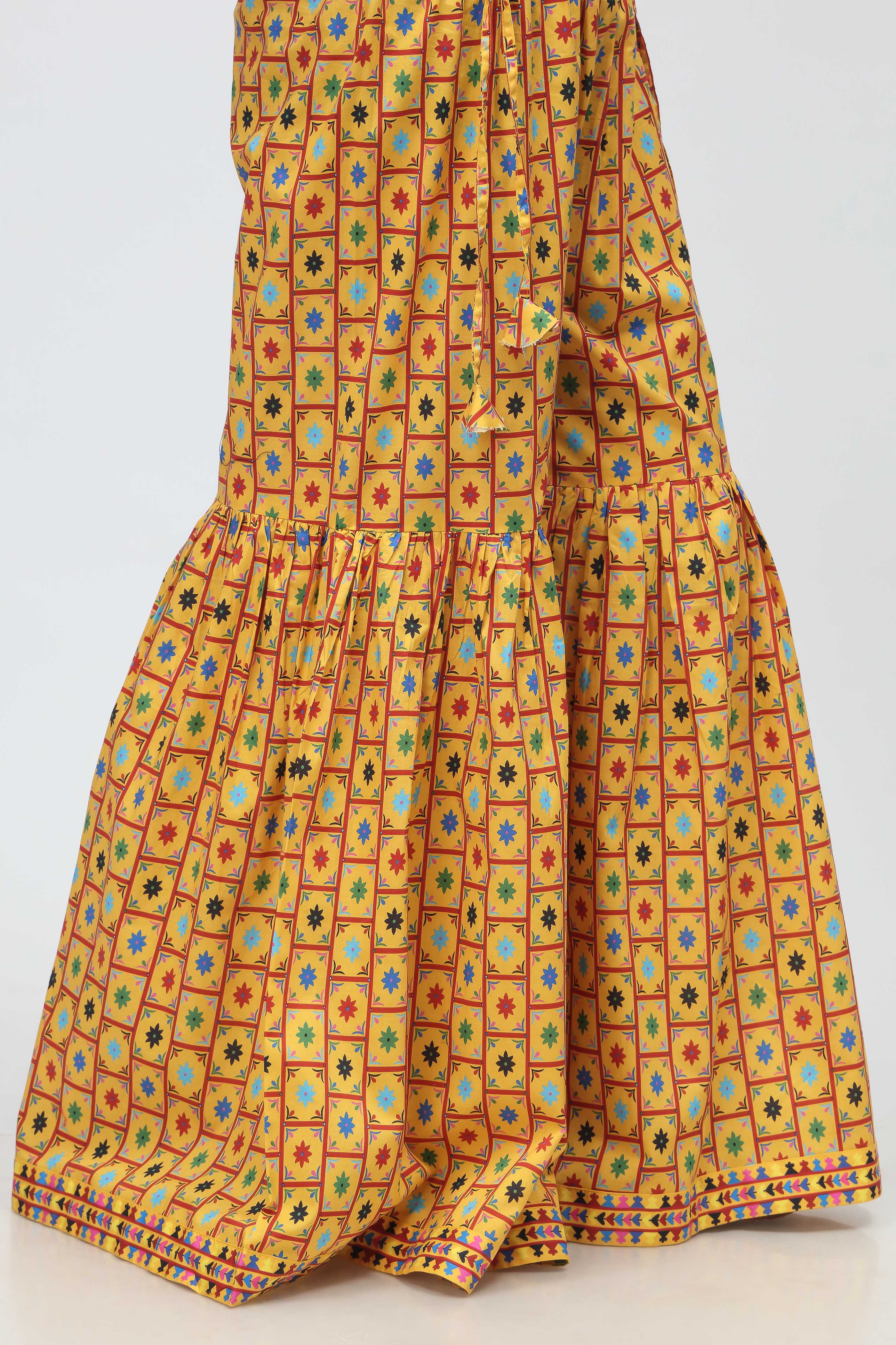 1 Piece Printed Cambric Gharara (CZ2895)