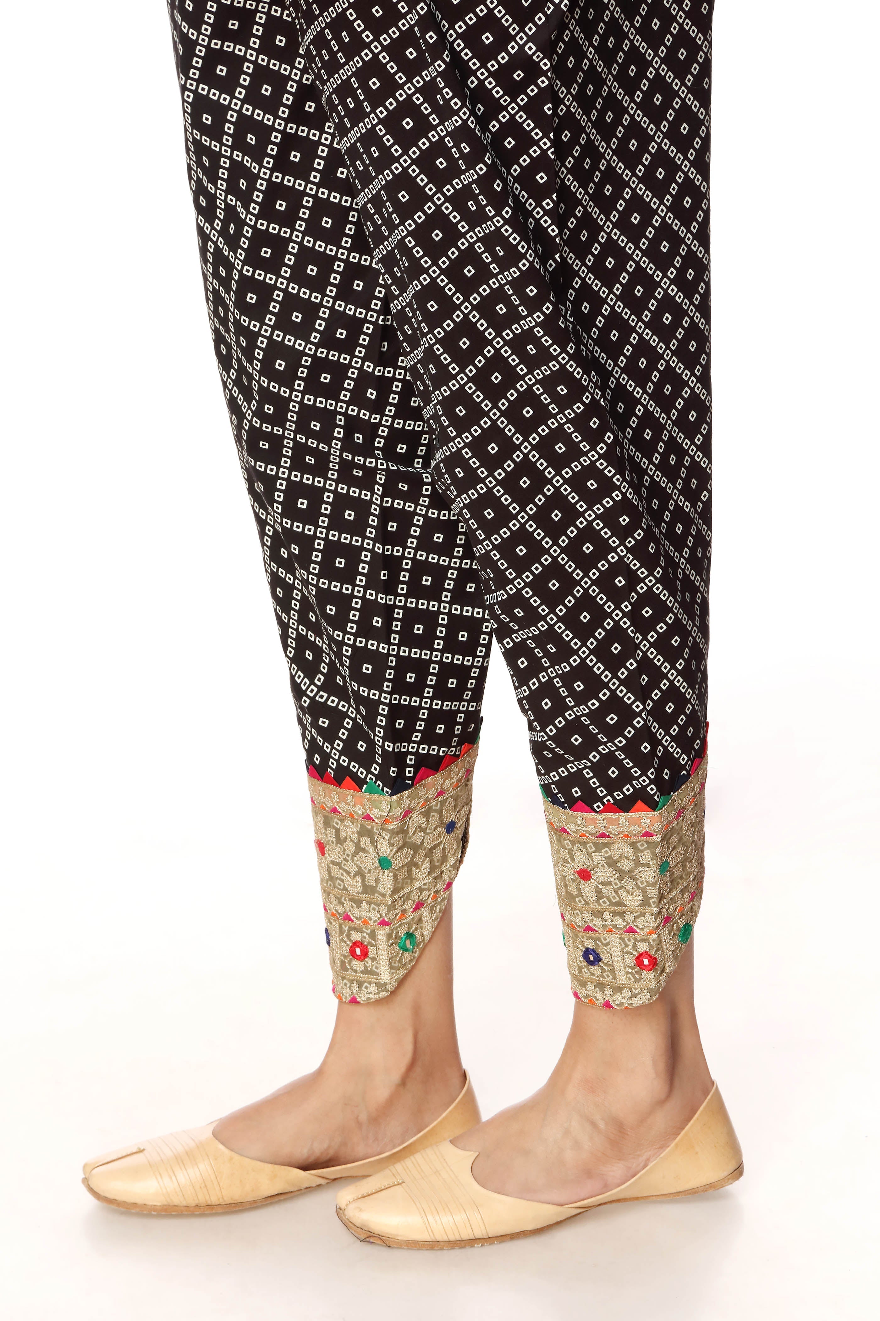 Tulip Patch in Black coloured Printed Lawn fabric 2