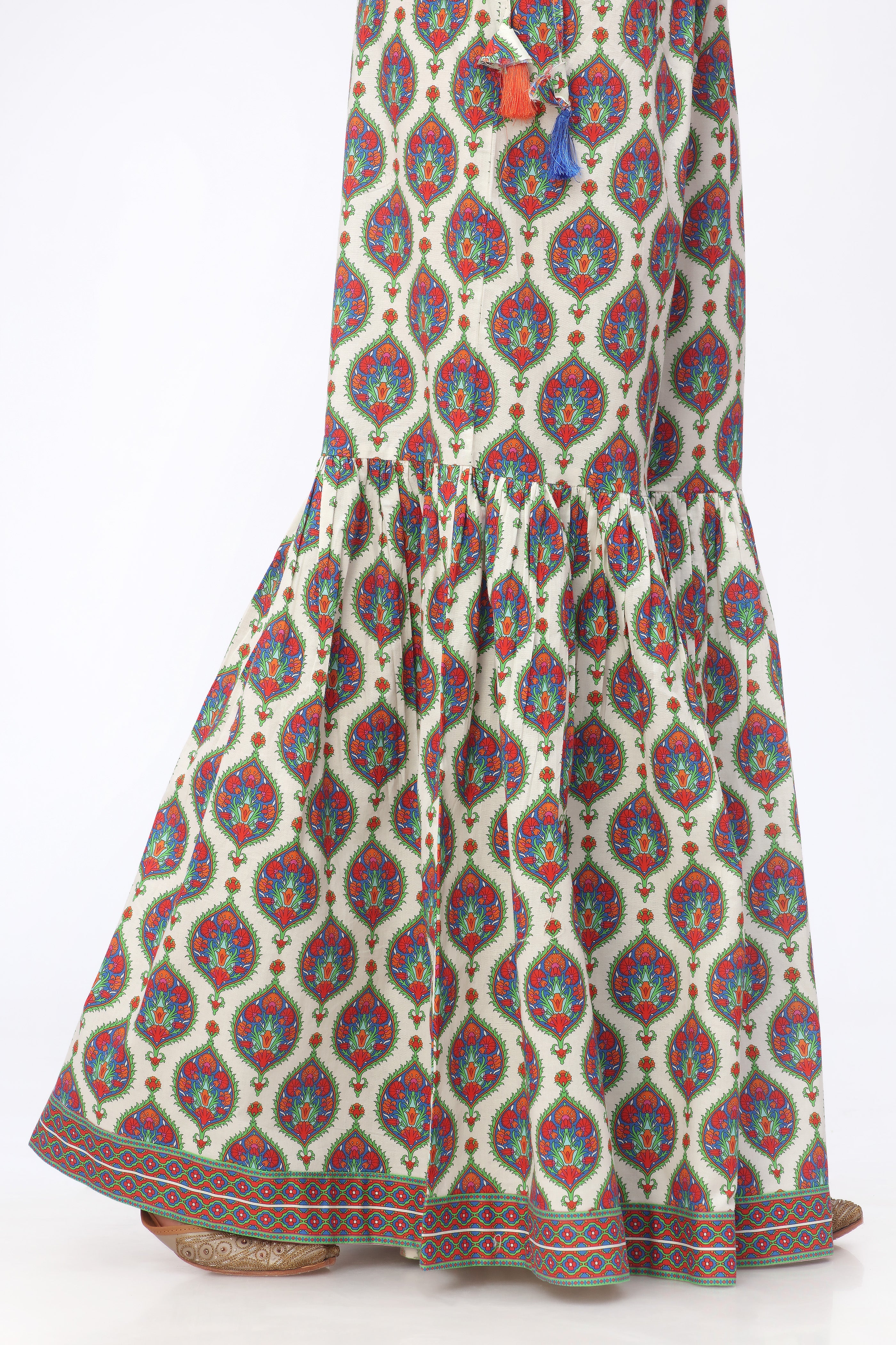 1 Piece Printed Cambric Gharara (CZ2661)