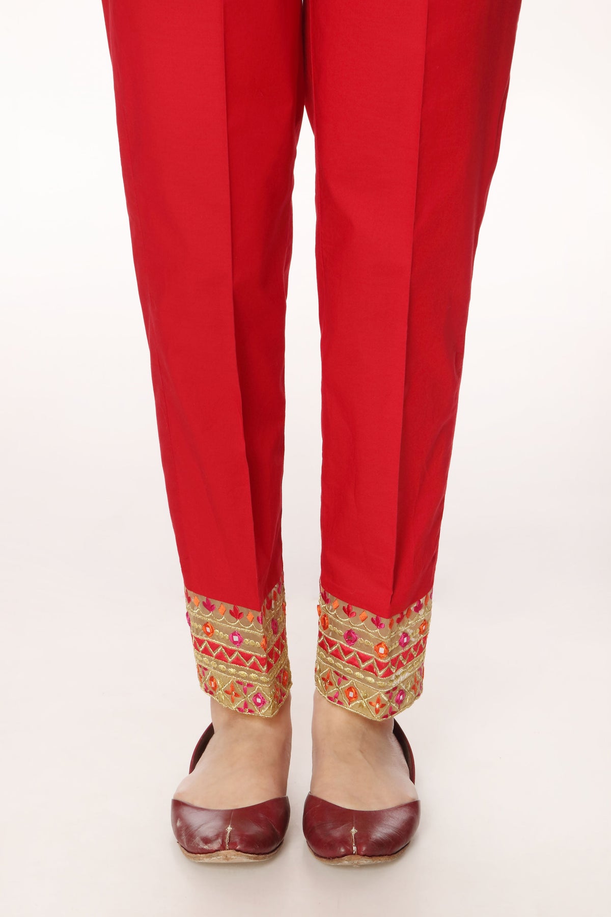 Organza Bail in Red coloured Printed Lawn fabric