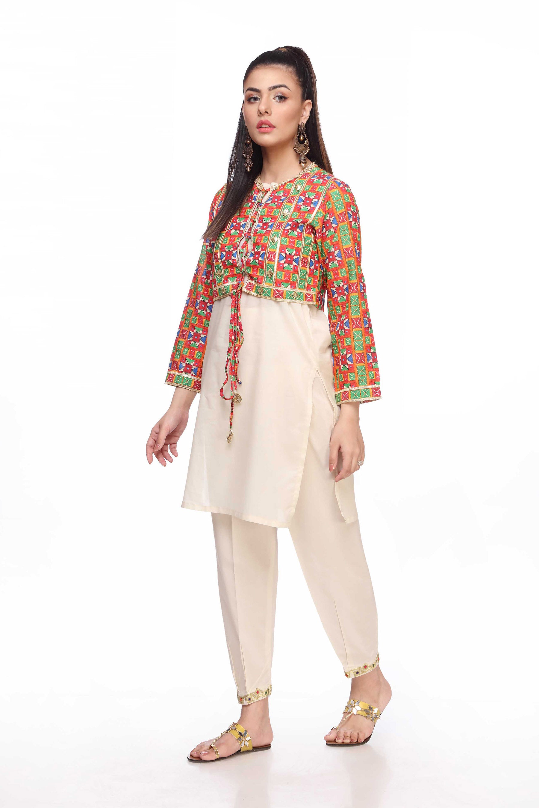 2 Piece Printed Cambric Shirt (TR0683)