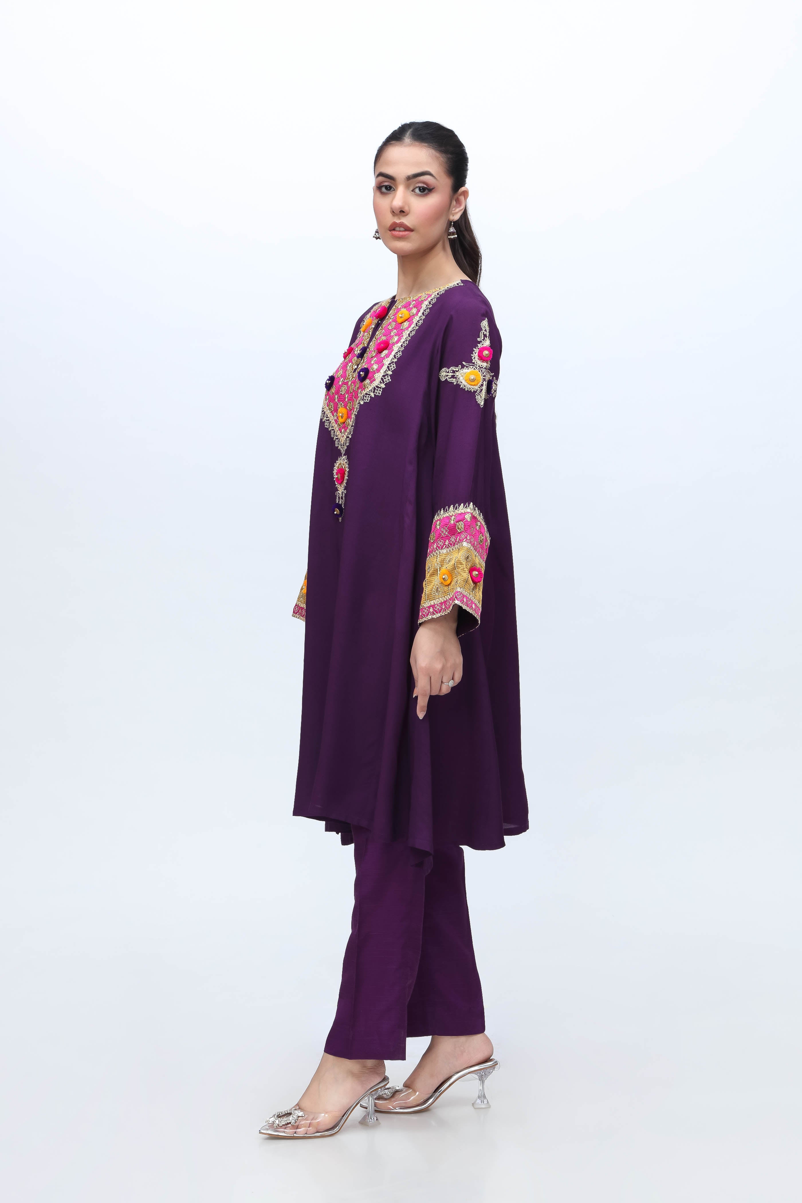1 Piece Raw Silk Frock (FR0889)