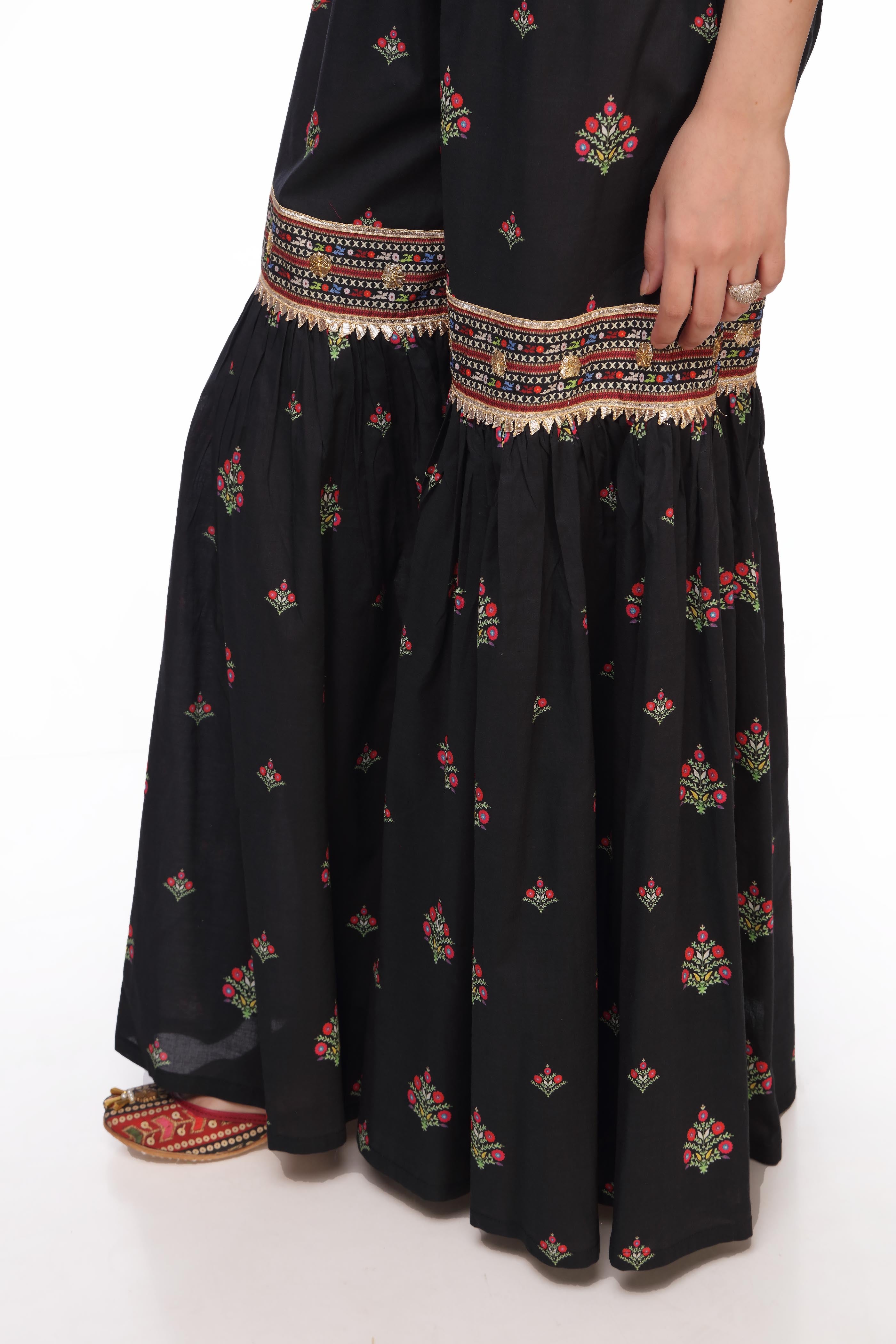 1 Piece Printed Cambric Gharara (CZ2330)
