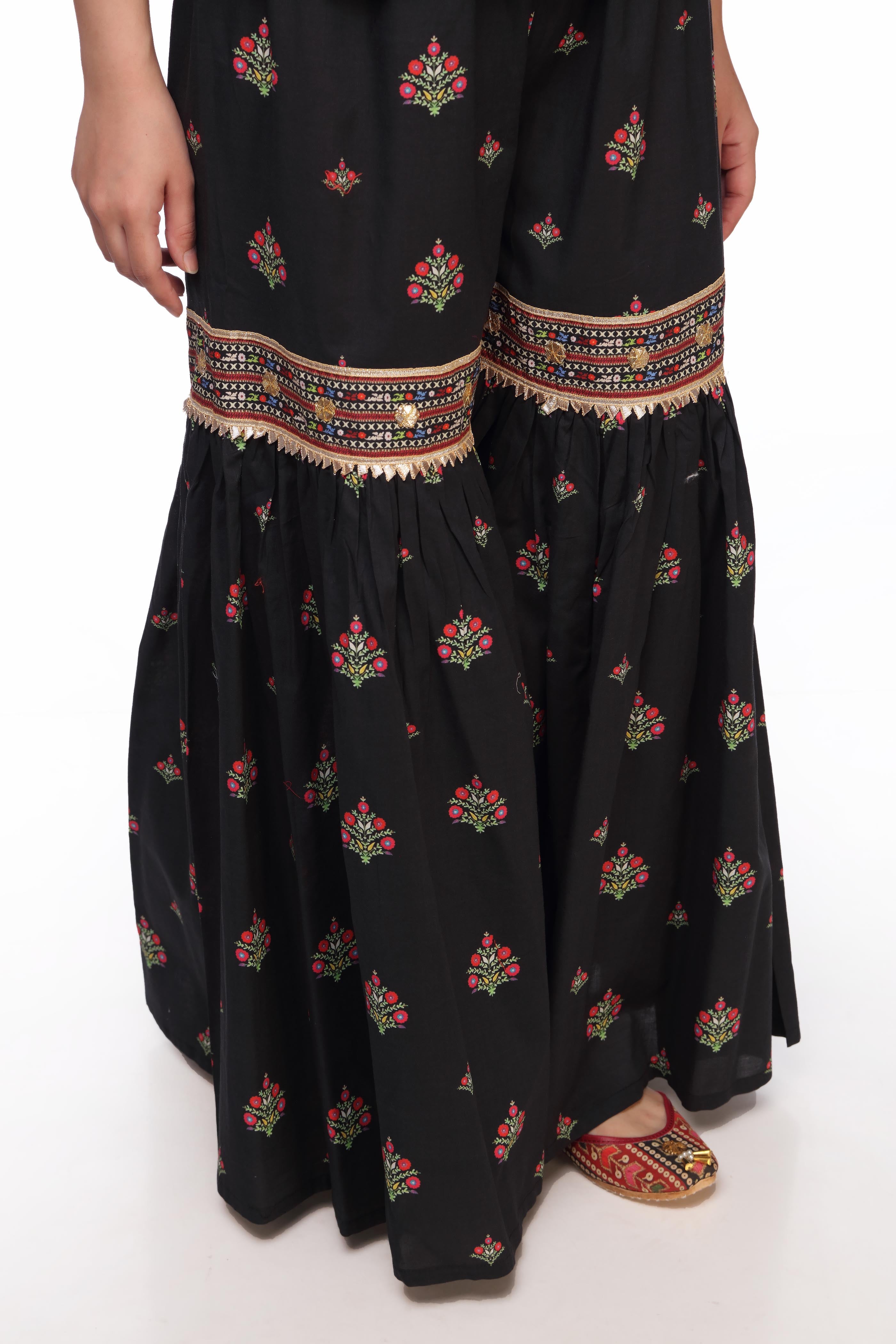 1 Piece Printed Cambric Gharara (CZ2330)