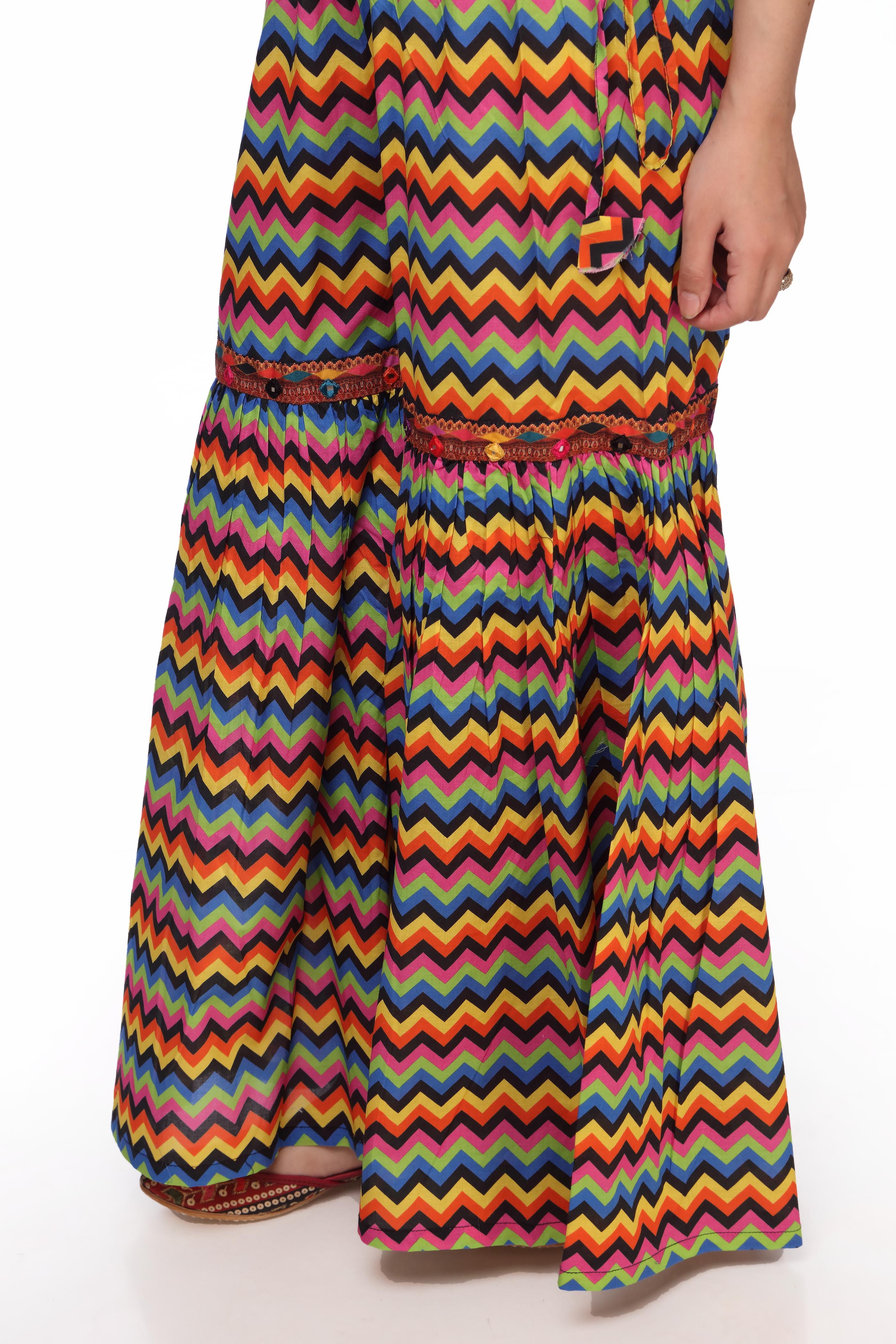 1 Piece Printed Cambric Gharara (CZ2271)