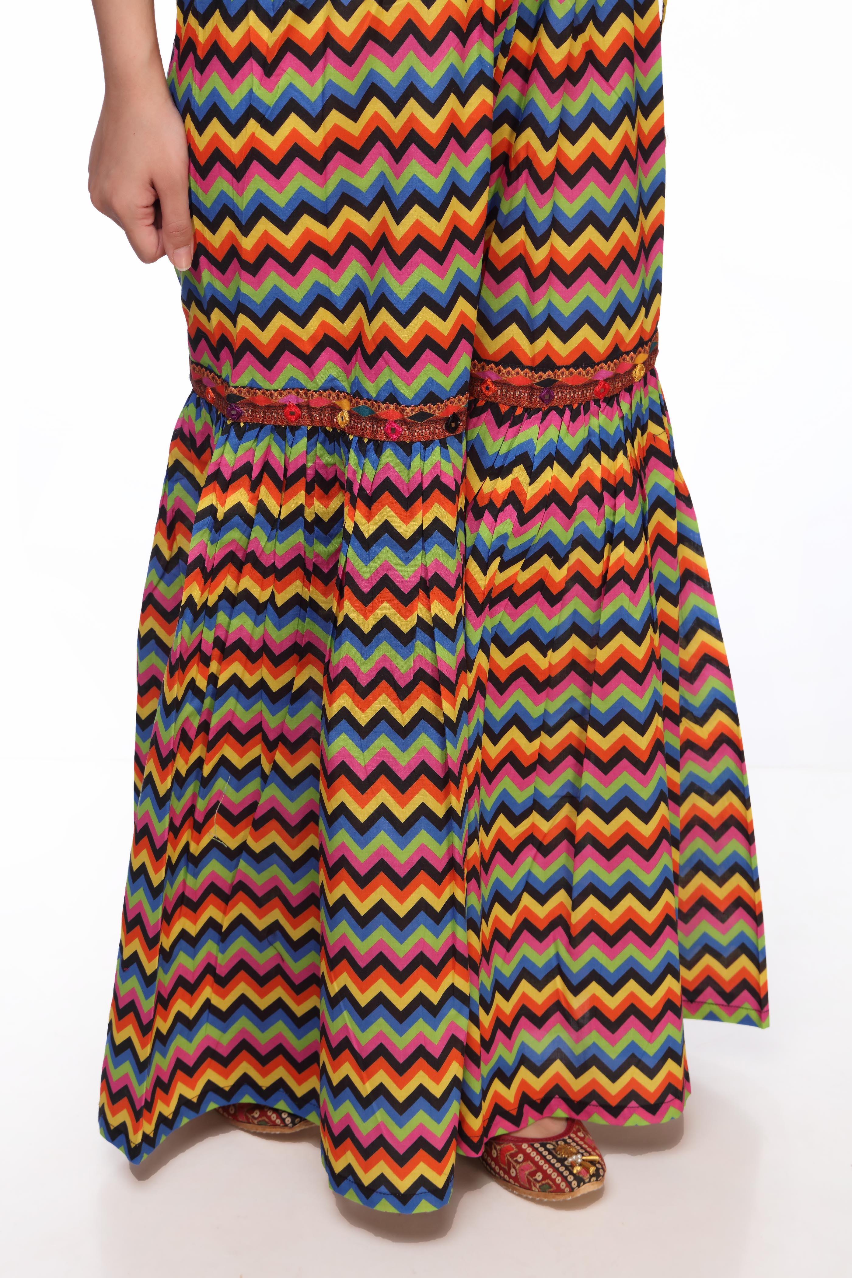1 Piece Printed Cambric Gharara (CZ2271)
