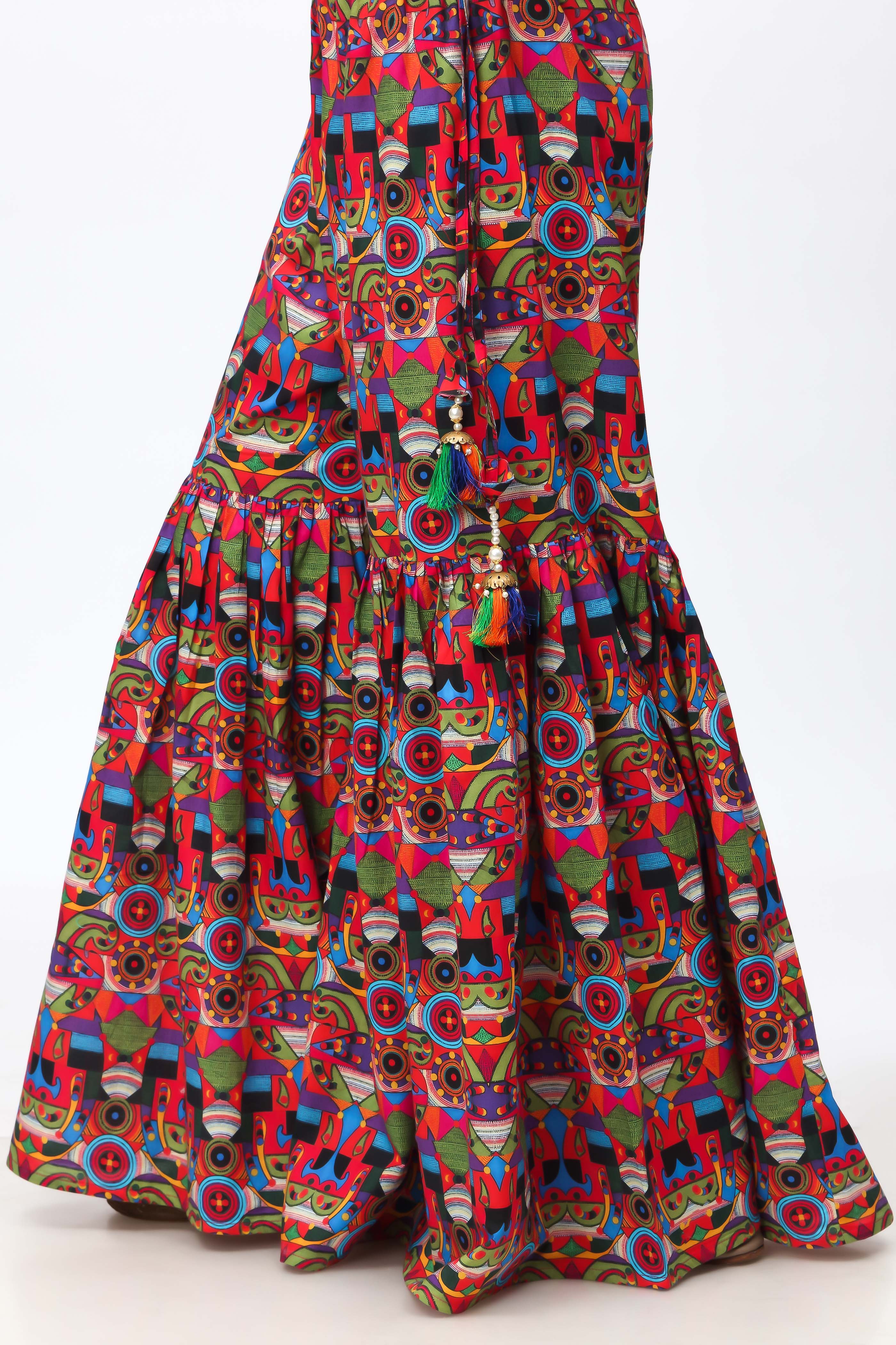 1 Piece Printed Cambric Gharara (CZ2980)