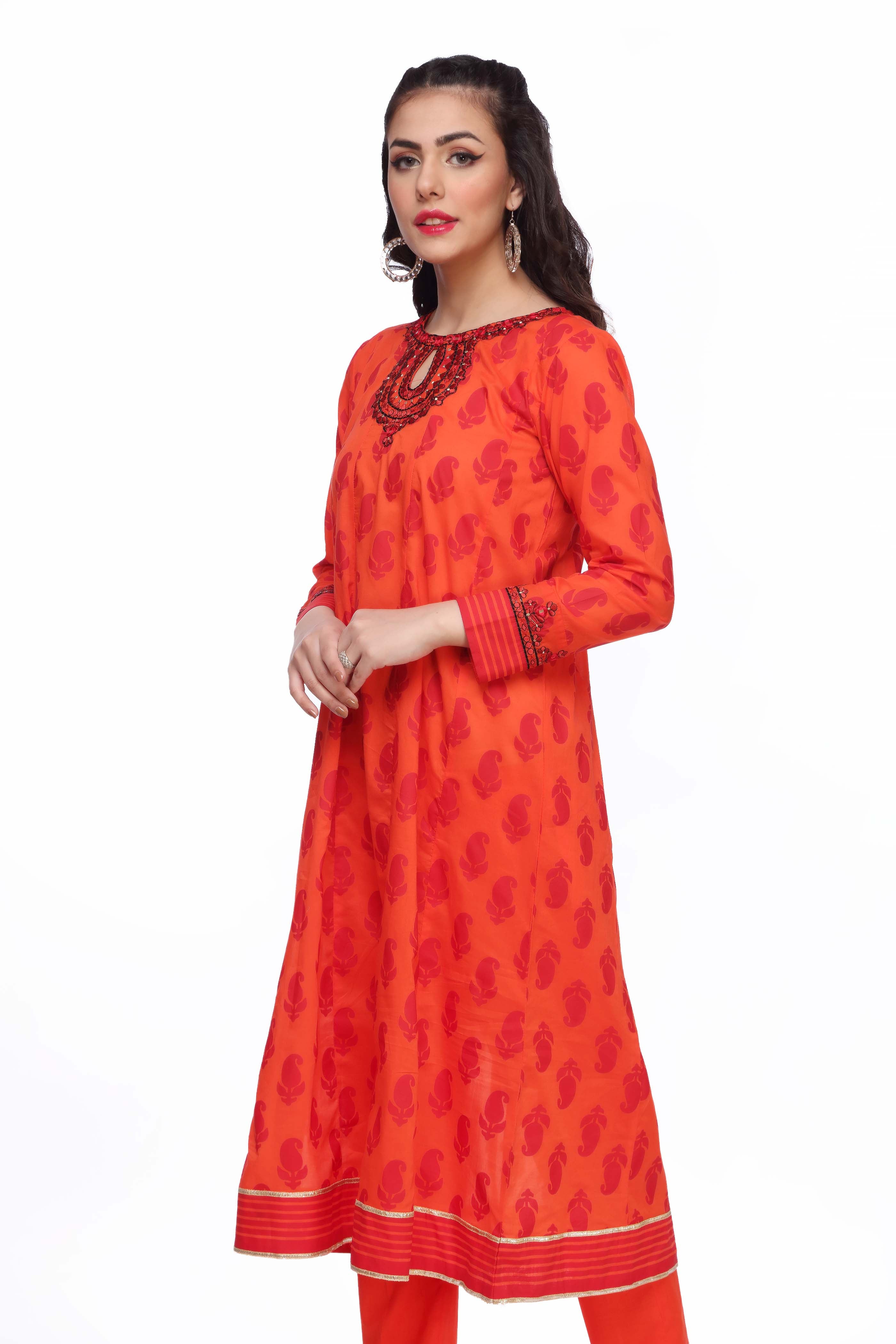 1 Piece Printed Lawn Frock (CR2663)