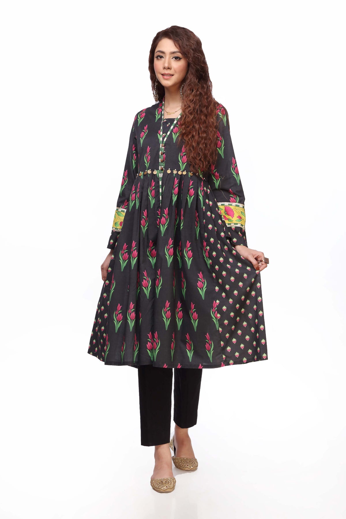 1 Piece Printed Cambric Frock (TR0689)