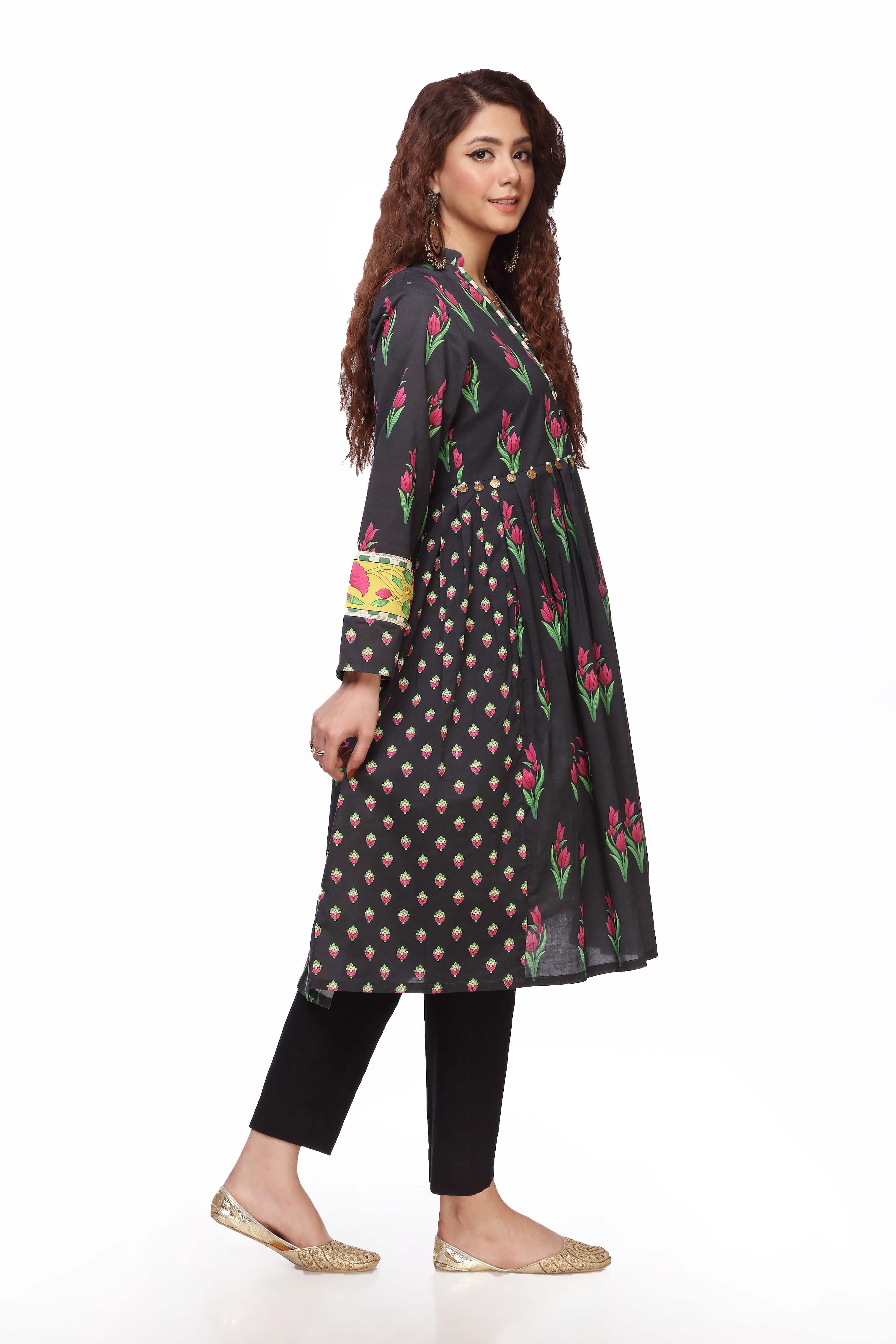 1 Piece Printed Cambric Frock (TR0689)