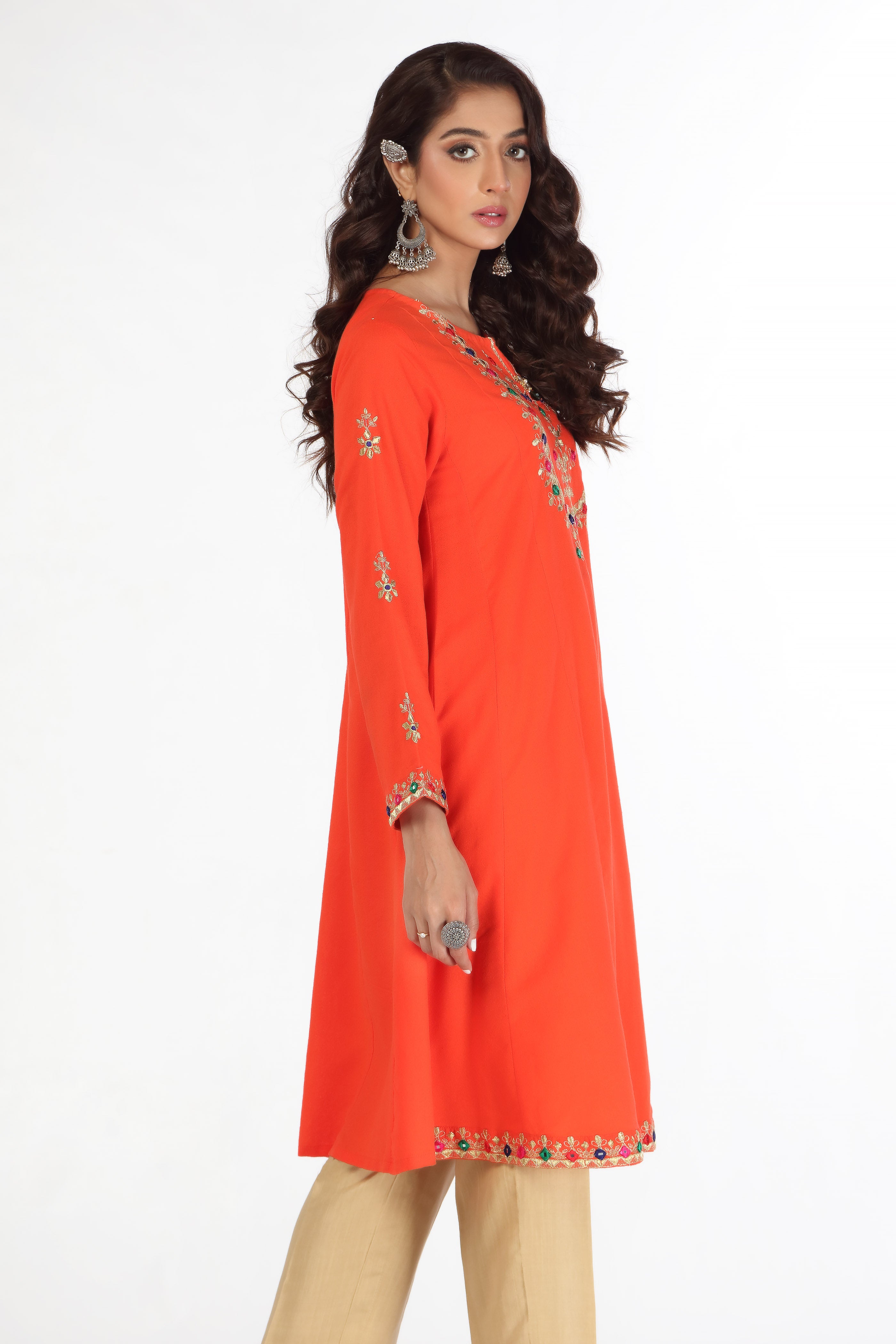 1 Piece Lawn Karandi Frock (CR3001)