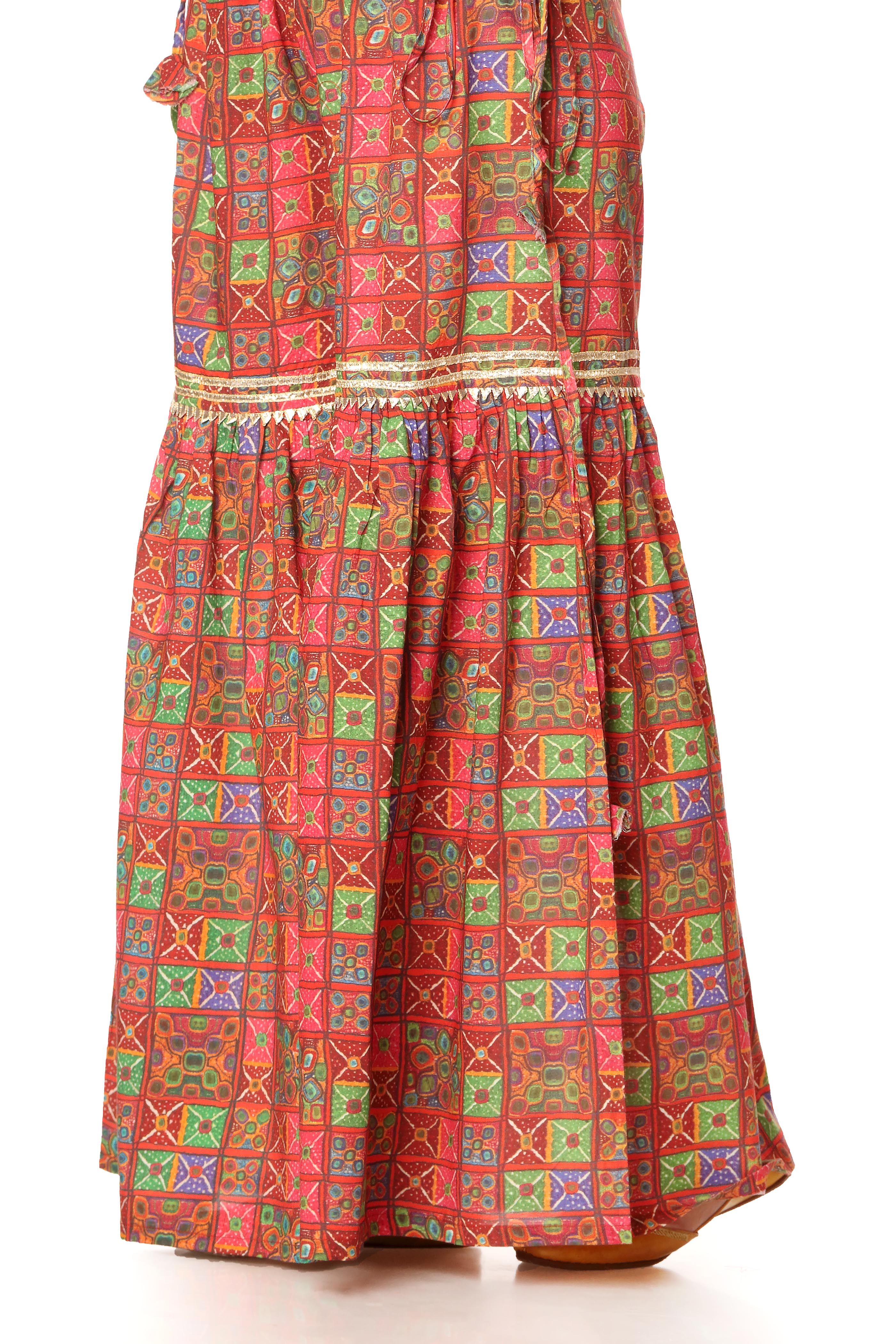 1 Piece Printed Cambric Gharara (CZ2437)