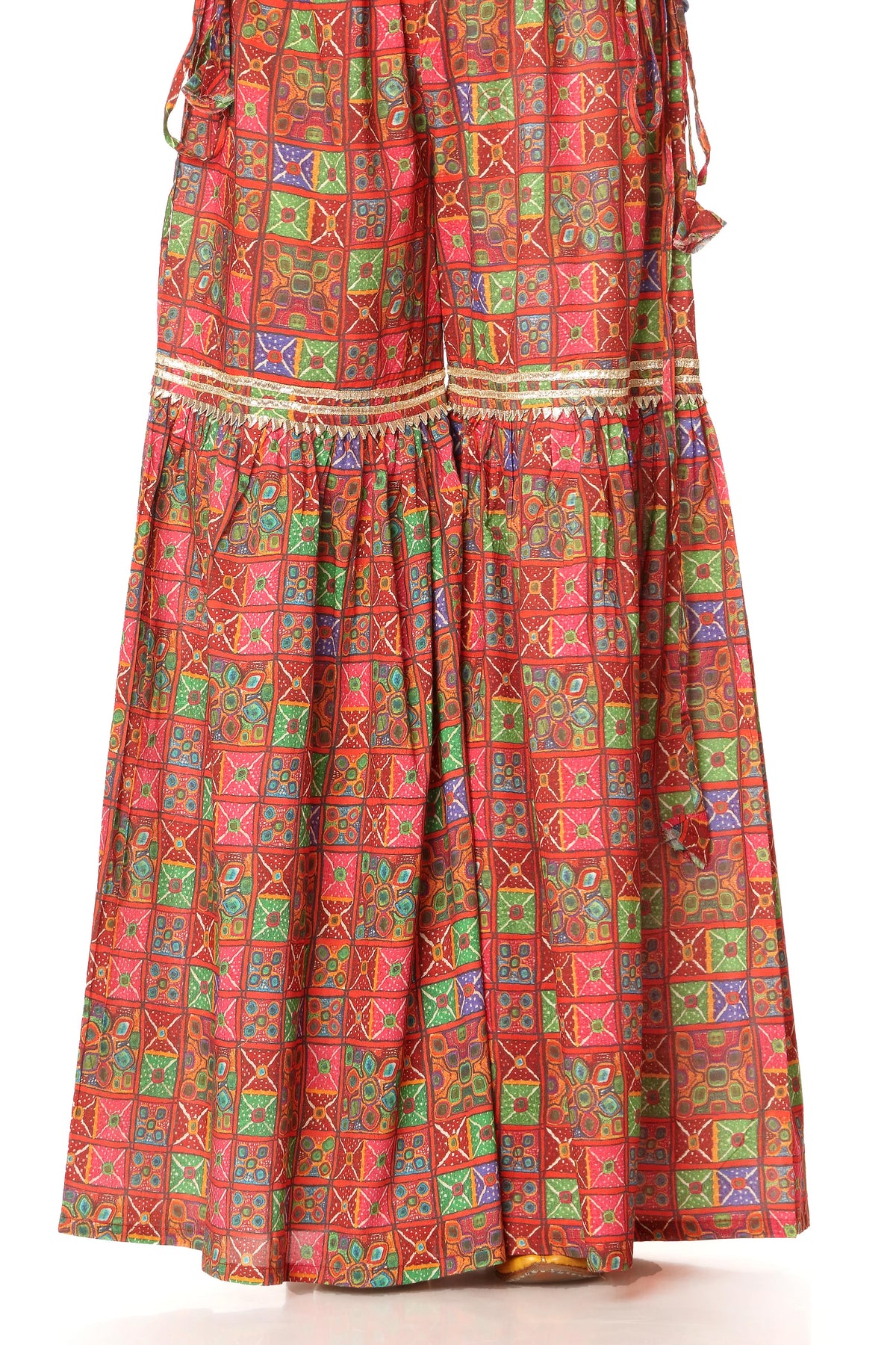 1 Piece Printed Cambric Gharara (CZ2437)