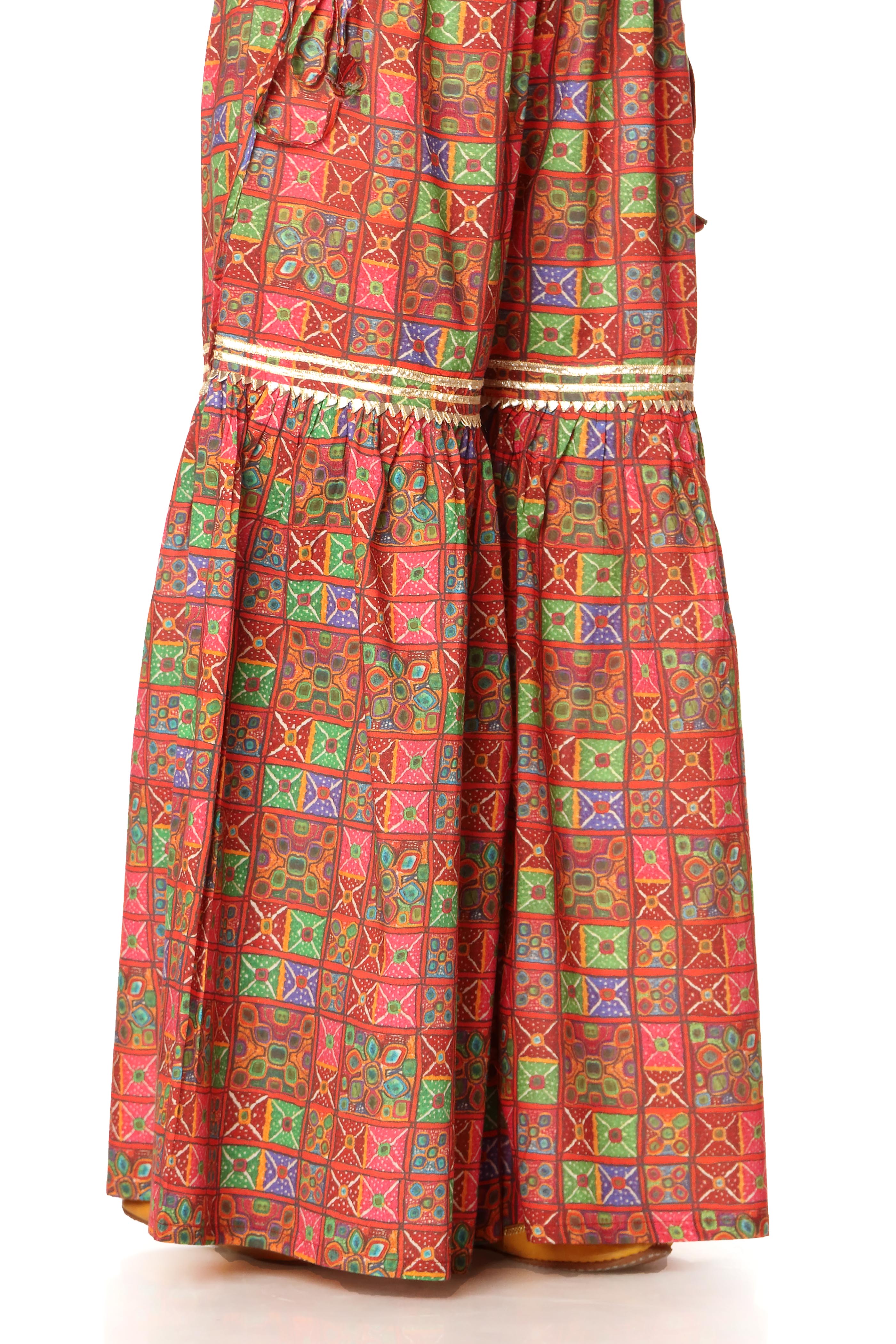 1 Piece Printed Cambric Gharara (CZ2437)