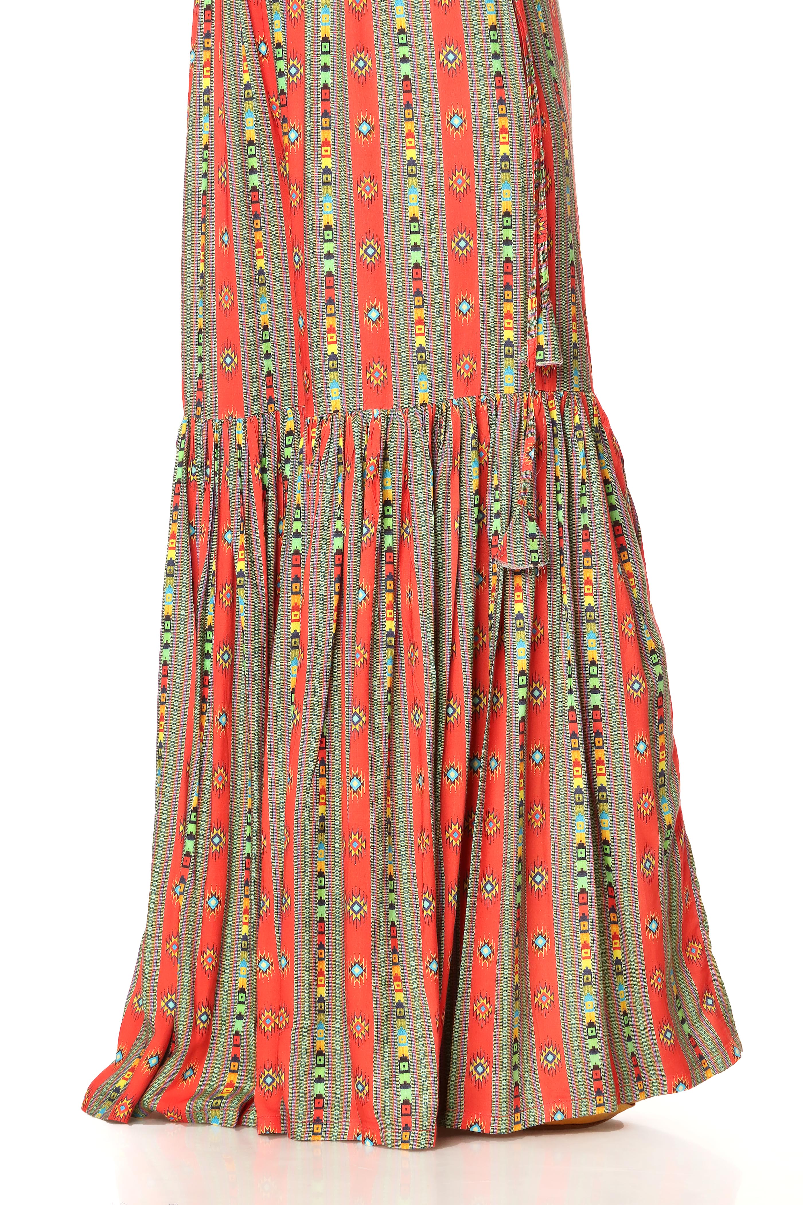 1 Piece Printed Linen Gharara (CZ2414)