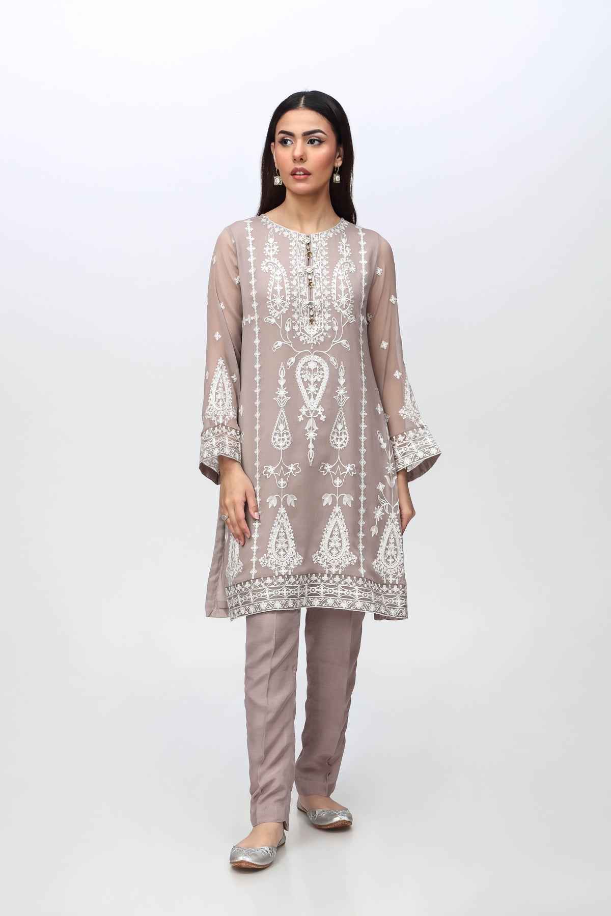 2 Piece Printed Chiffon Suit (FR0862)