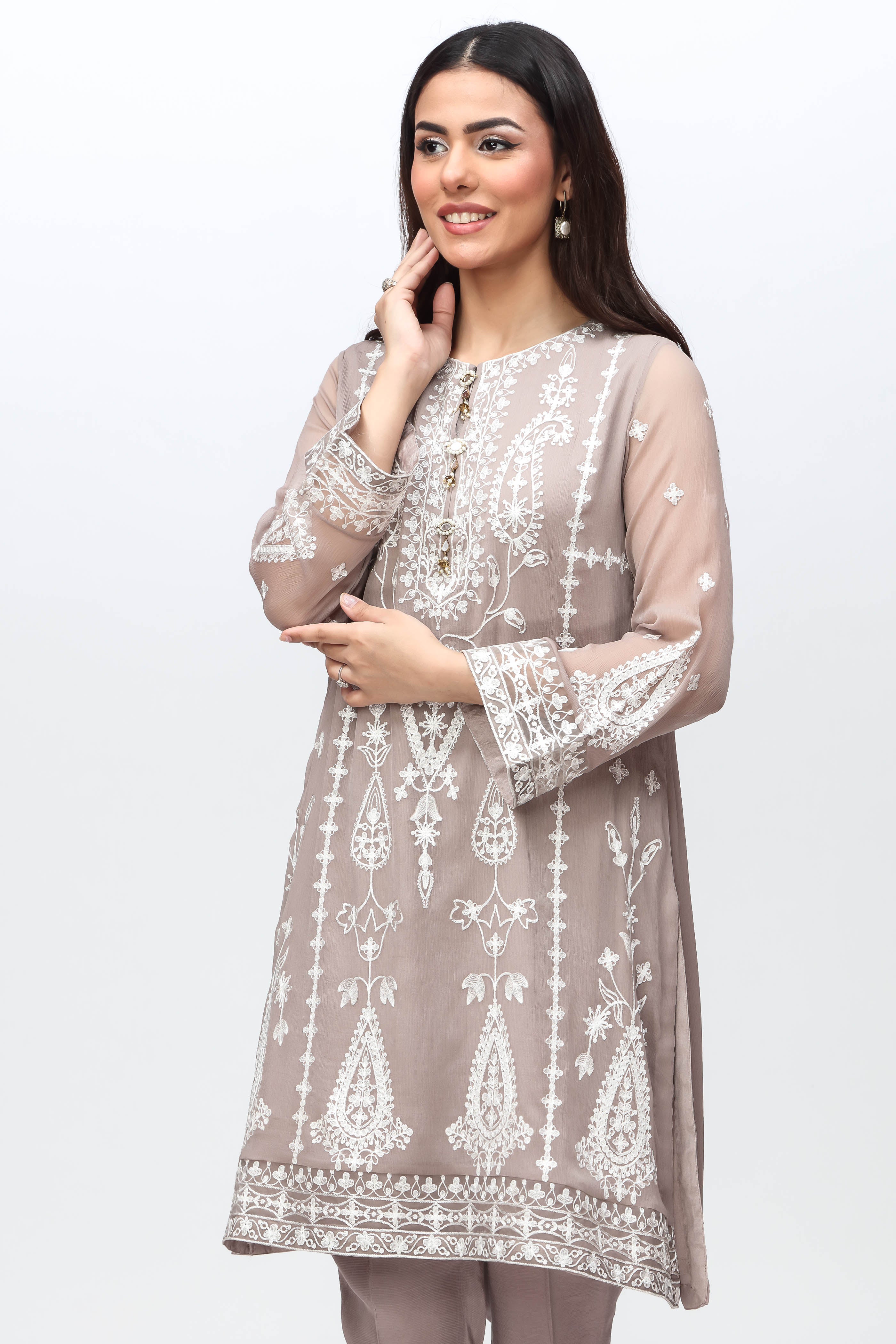 2 Piece Printed Chiffon Suit (FR0862)