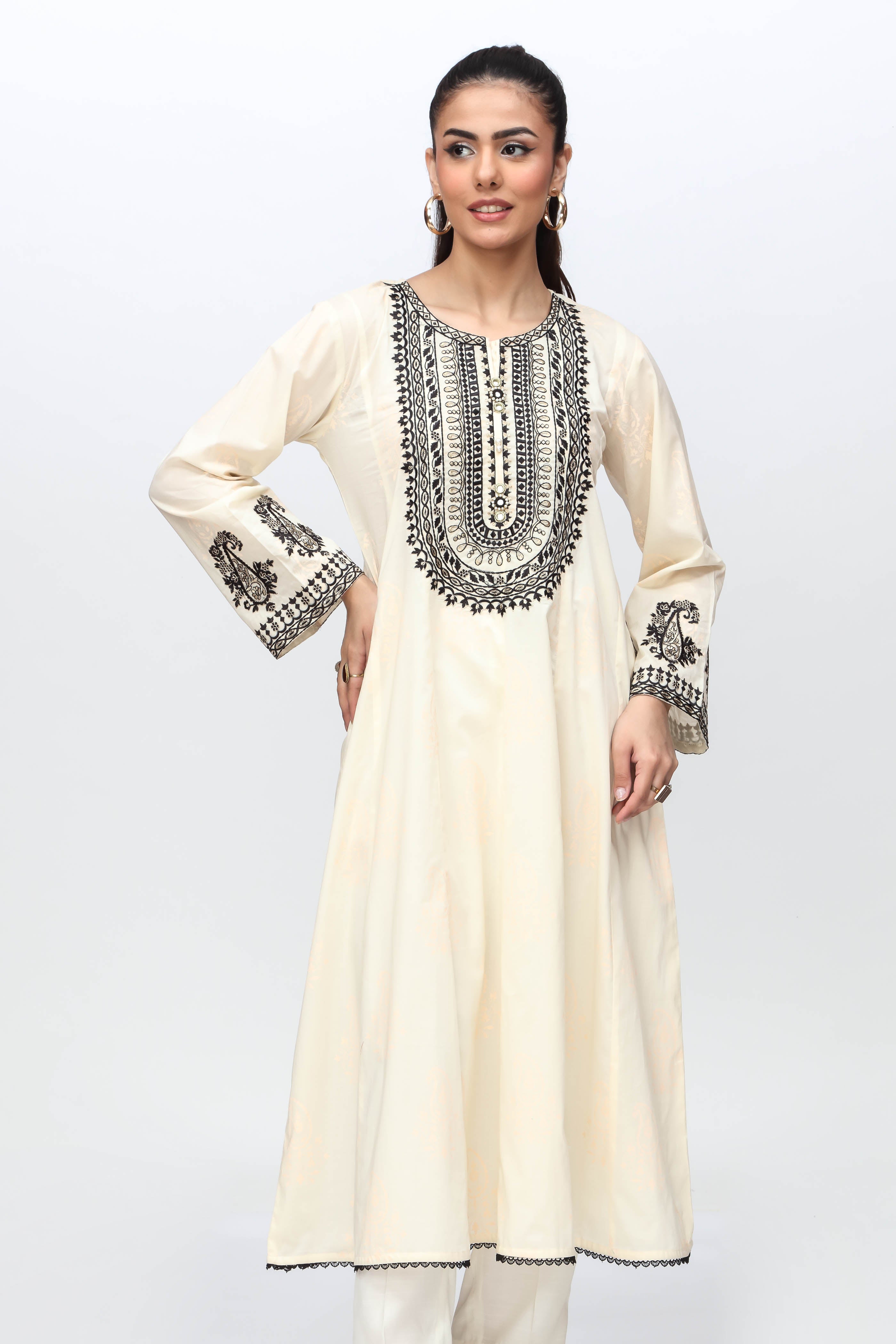 1 Piece Printed Lawn Frock (CR3190)
