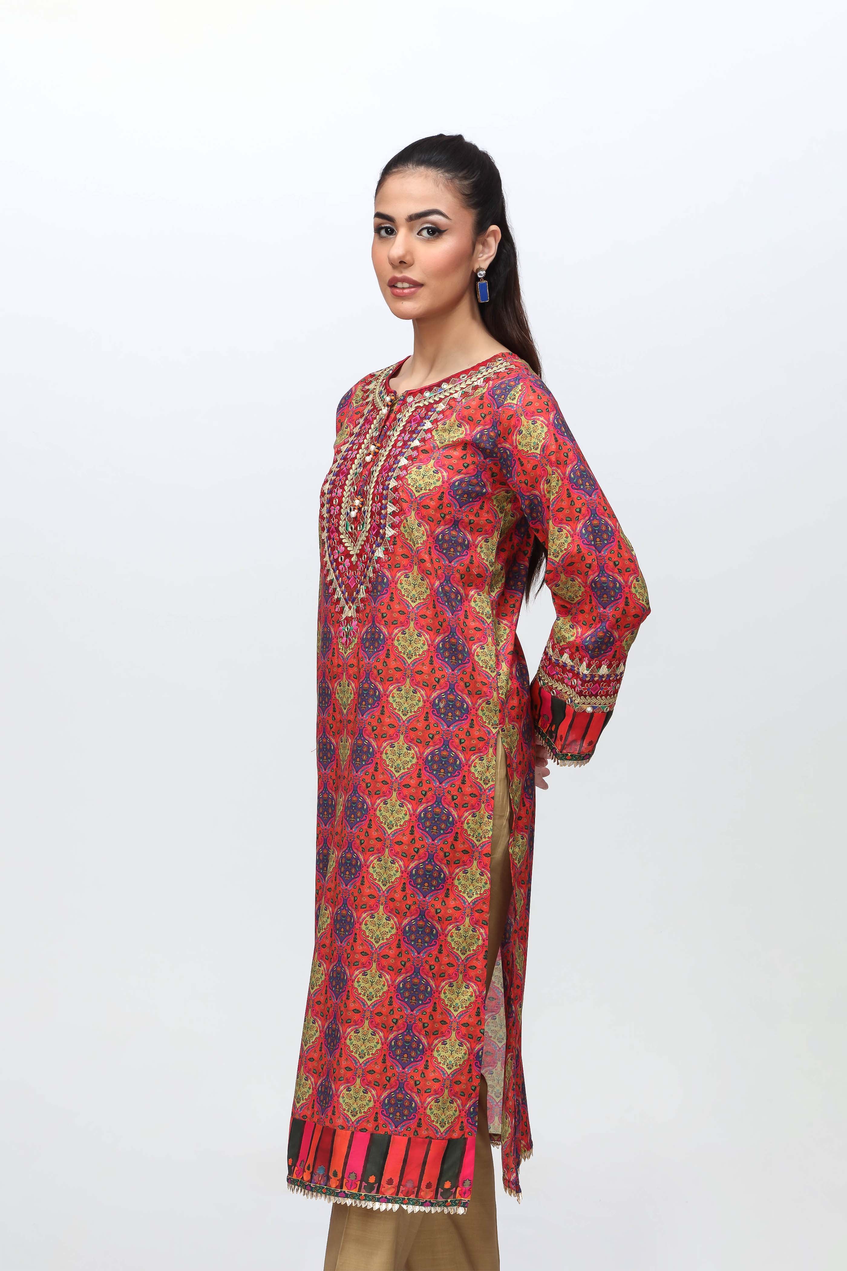 1 Piece Printed Lawn Top (TR0987)