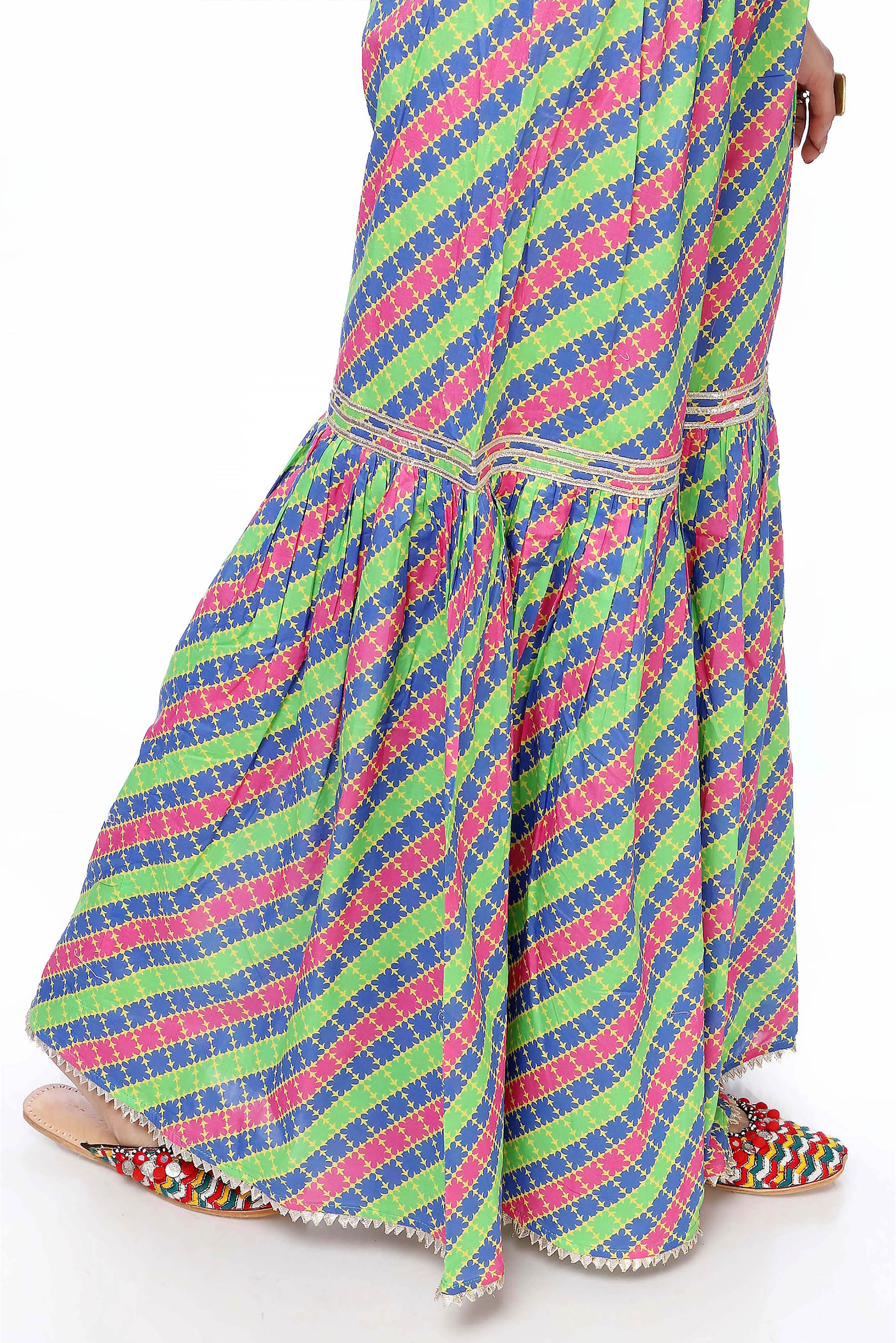 1 Piece Printed Cambric Gharara (CZ2348)