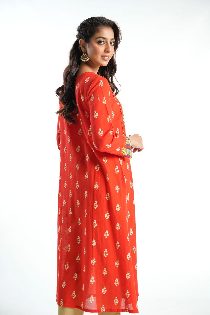 1 Piece Printed Slub Khaddar Top (TR0898)