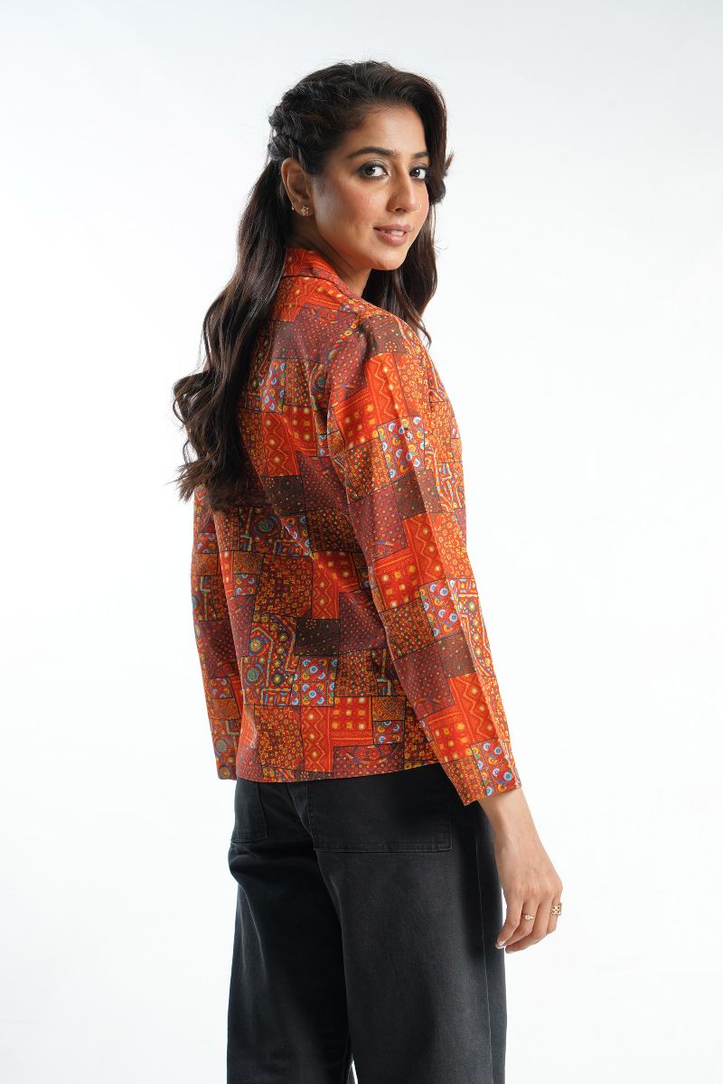 Printed Slub Khaddar Jacket (TR0911)